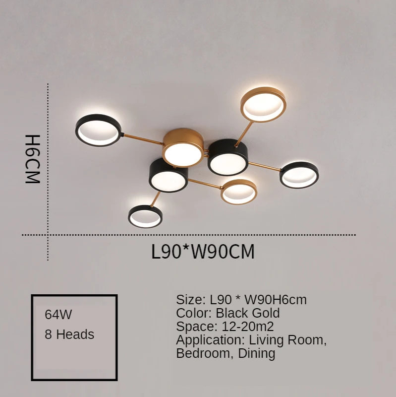 Simple modern chandelier geometric Personality Nordic art deco light Dining Room LED Clothing Store kids room chandelier